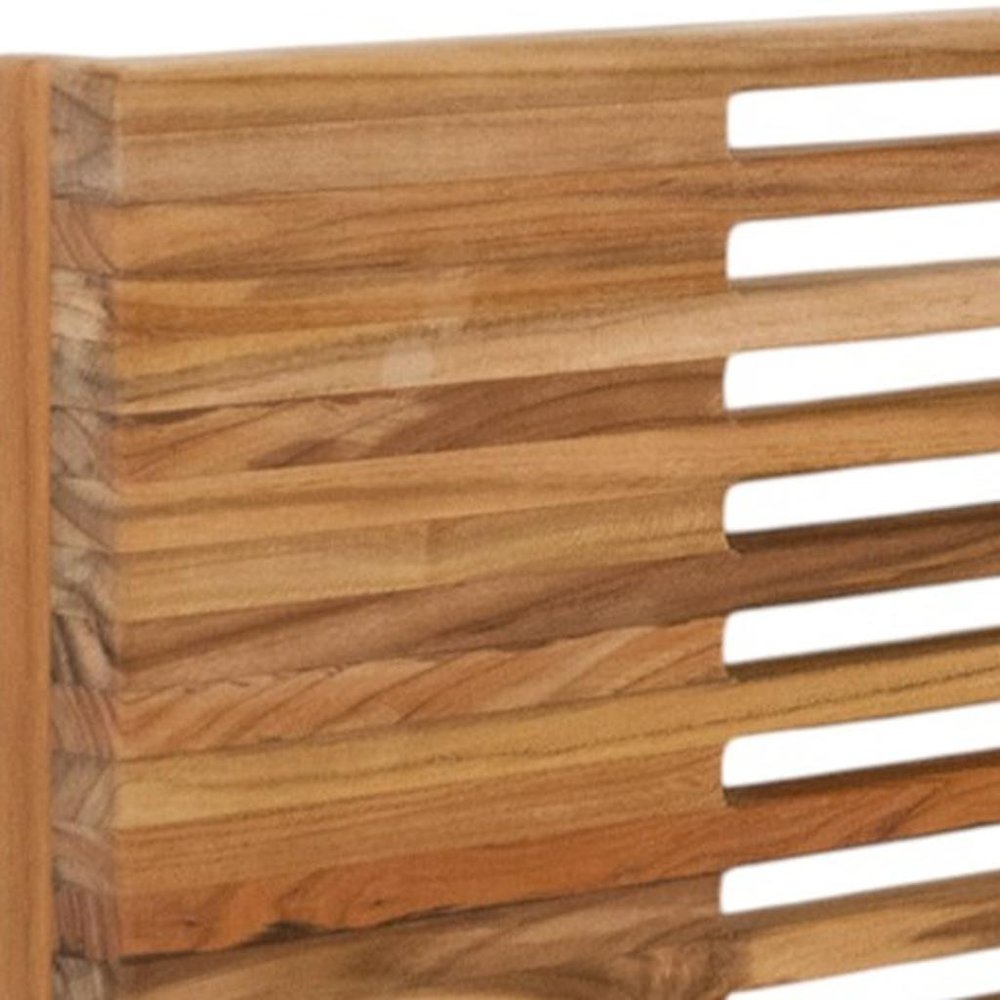 24" Brown Wall Mount Teak Rectangular Shower Bench