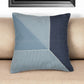 24" Blue and White Geometric Cotton Throw Pillow With Embroidery