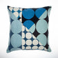 24" Beige and Black Geometric Cotton Throw Pillow With Embroidery
