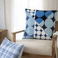 24" Beige and Black Geometric Cotton Throw Pillow With Embroidery