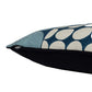 24" Blue and Ivory Geometric Cotton Throw Pillow With Embroidery