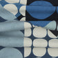 24" Blue and Ivory Geometric Cotton Throw Pillow With Embroidery