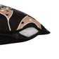 20" Beige and Black Tropical Throw Pillow With Embroidery