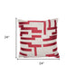24" Yellow and Ivory Geometric Cotton Blend Throw Pillow With Embroidery