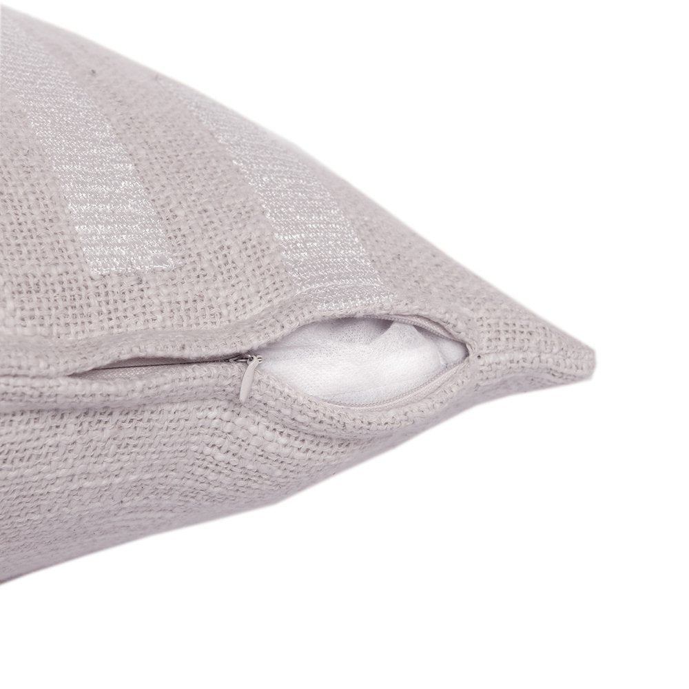 24" Ivory Cotton Blend Throw Pillow with Embroidery