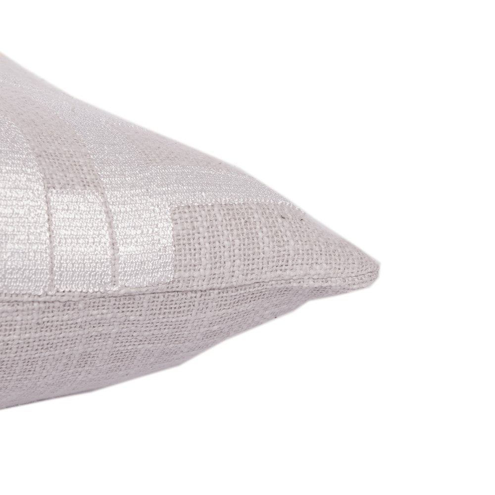 24" Ivory Cotton Blend Throw Pillow with Embroidery