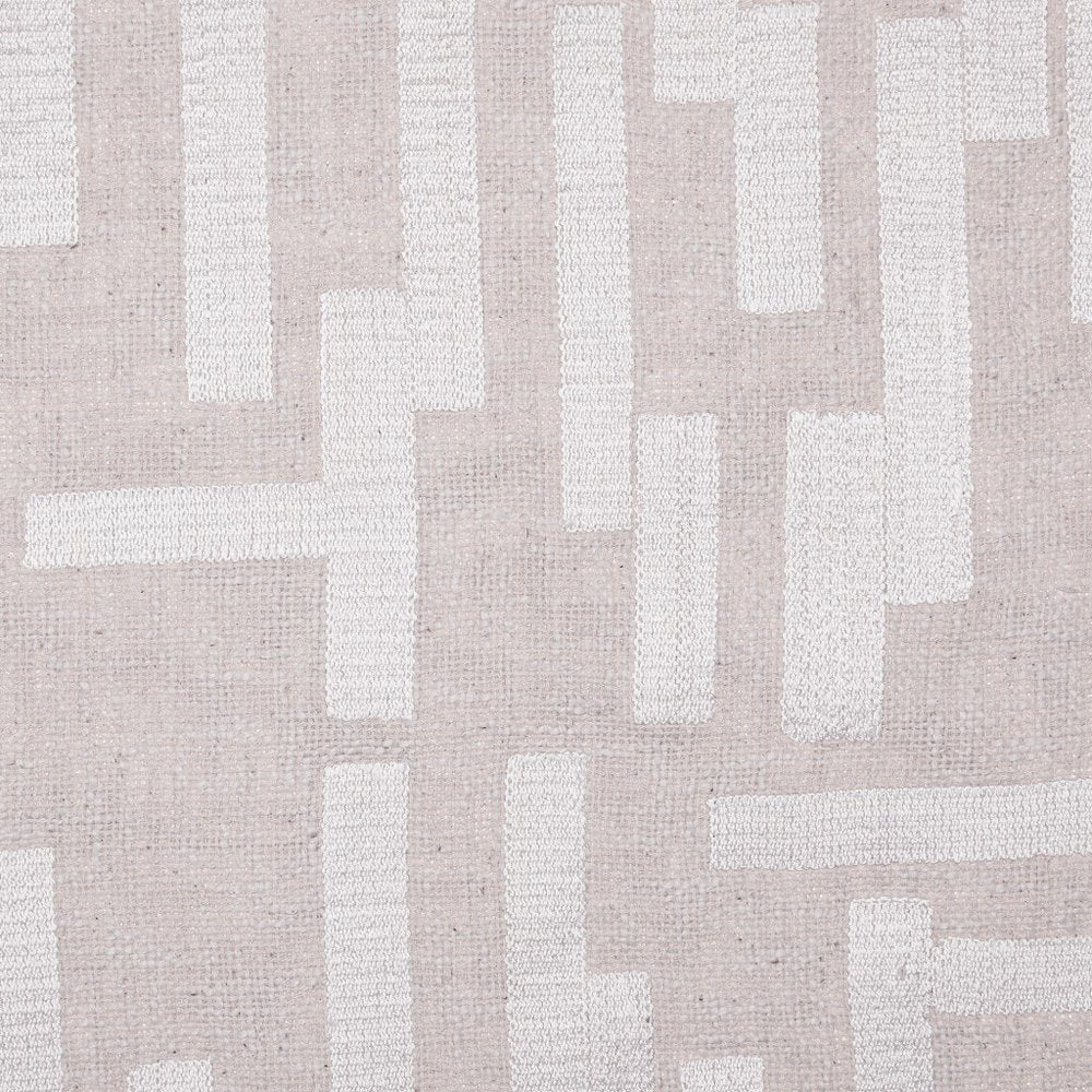 24" Ivory Cotton Blend Throw Pillow with Embroidery