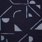 24" Blue Geometric Cotton Blend Throw Pillow With Embroidery