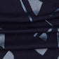 24" Blue Geometric Cotton Blend Throw Pillow With Embroidery