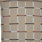 24" Beige Check Cotton Blend Throw Pillow With Embroidery