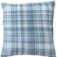24" Ivory Check Cotton Blend Throw Pillow With Embroidery