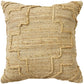 22" Natural Trellis Jute Throw Pillow With Embroidery
