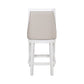 26" Gray And White Faux Leather And Solid Wood Counter Height Swivel Bar Chair