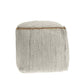 18" Indigo Cotton And Jute Cube Pouf Ottoman