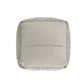 18" Gray and Natural Cotton And Jute Cube Pouf Ottoman