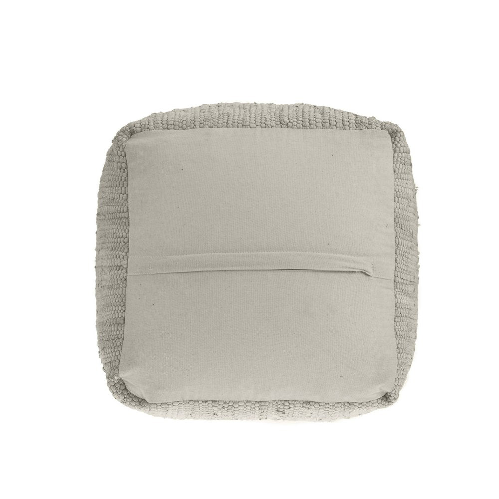 18" Indigo Cotton And Jute Cube Pouf Ottoman