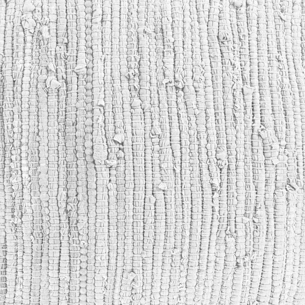 18" Gray and Natural Cotton And Jute Cube Pouf Ottoman