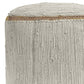18" Indigo Cotton And Jute Cube Pouf Ottoman