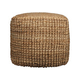 18" Natural Jute Blend Cube Pouf Ottoman