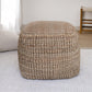 18" Natural Jute Blend Cube Pouf Ottoman