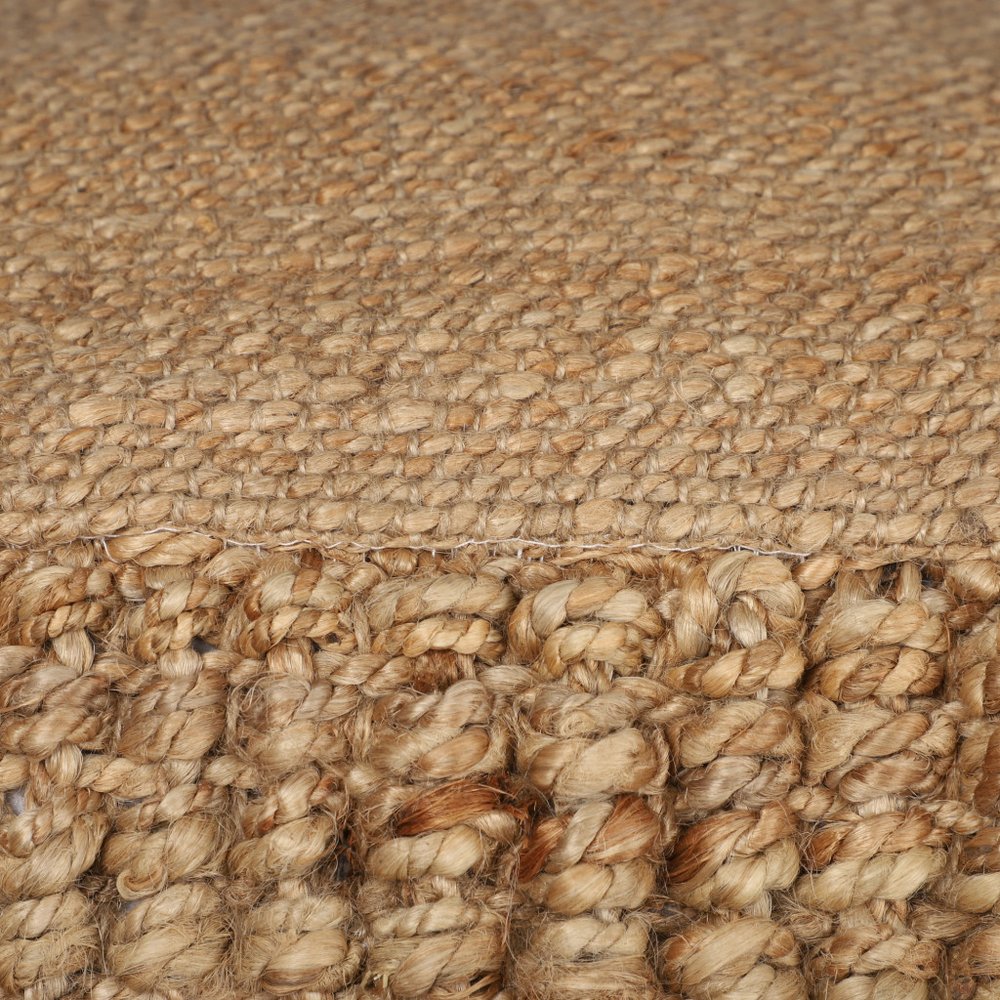 18" Natural Jute Blend Cube Pouf Ottoman