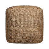 18" Natural Jute Woven Blend Cube Pouf Ottoman