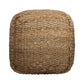 18" Natural Jute Woven Blend Cube Pouf Ottoman