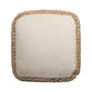 18" Natural Jute Woven Blend Cube Pouf Ottoman