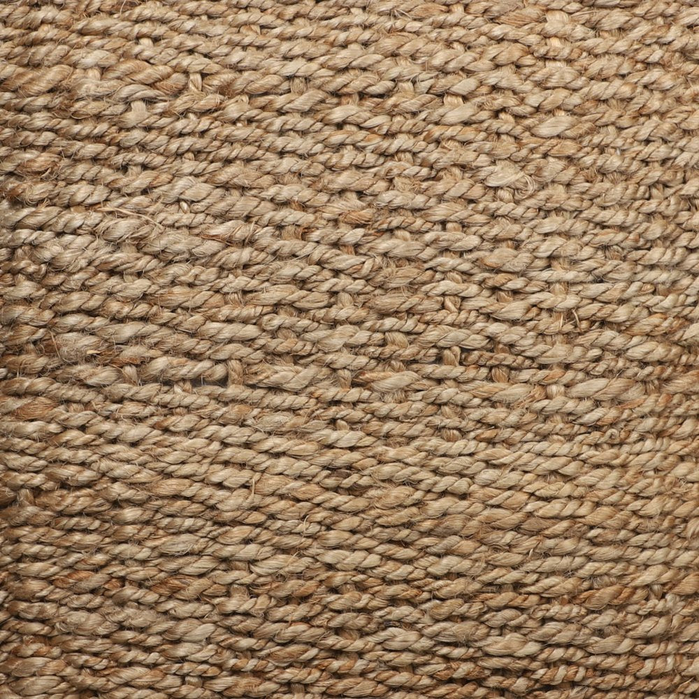 18" Natural Jute Woven Blend Cube Pouf Ottoman