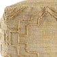 18" Natural Jute Blend Cube Quatrefoil Pouf Ottoman