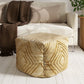 18" Natural Jute Blend Cube Geometric Pouf Ottoman