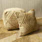 18" Natural Jute Blend Cube Geometric Pouf Ottoman