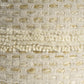 18" Ivory And Green Cotton Blend Round Striped Pouf Ottoman