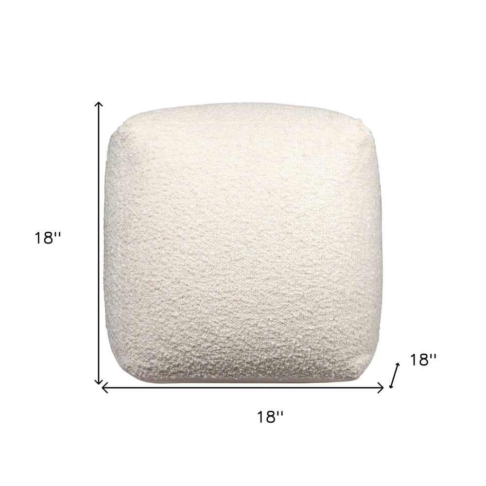 18" Taupe Polyester Cube Outdoor Pouf Ottoman