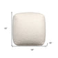 18" Ivory Polyester Cube Outdoor Pouf Ottoman