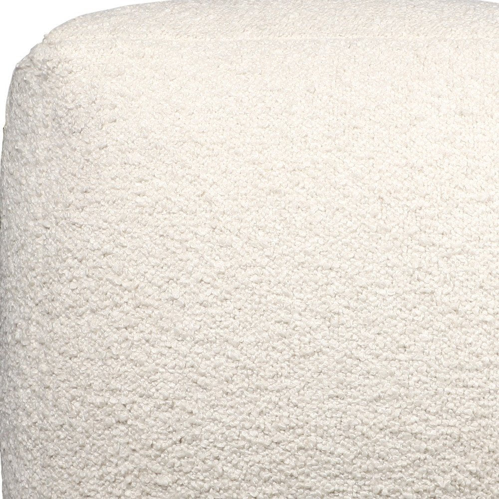 18" Taupe Polyester Cube Outdoor Pouf Ottoman