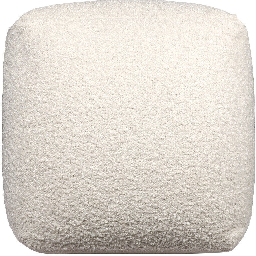 18" Taupe Polyester Cube Outdoor Pouf Ottoman