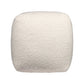 18" Ivory Polyester Cube Outdoor Pouf Ottoman