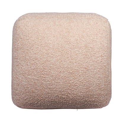 18" Taupe Polyester Cube Outdoor Pouf Ottoman