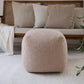 18" Taupe Polyester Cube Outdoor Pouf Ottoman