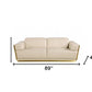 89" Beige And Gold Leather Sofa