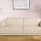 89" Beige And Gold Leather Sofa