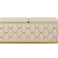 89" Beige And Gold Leather Sofa