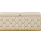 89" Beige And Gold Leather Sofa