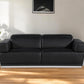 89" Black And Silver Leather Sofa