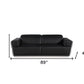 89" Black And Silver Leather Sofa