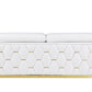 89" White And Silver Leather Sofa