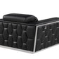 47" Black and Silver Italian Leather Club Chair