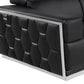 47" Black and Silver Italian Leather Club Chair
