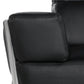 47" Black and Silver Italian Leather Club Chair